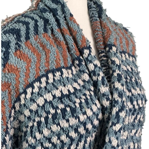 Free People Iona Wrap Cardigan Sweater Eyelash Yarn Belted Women's SZ Medium - Picture 4 of 13